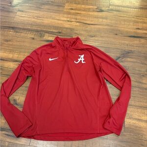 Nike Alabama Crimson Tide 1/4 Zip Womens Medium Dri Fit Top Pullover jacket EUC